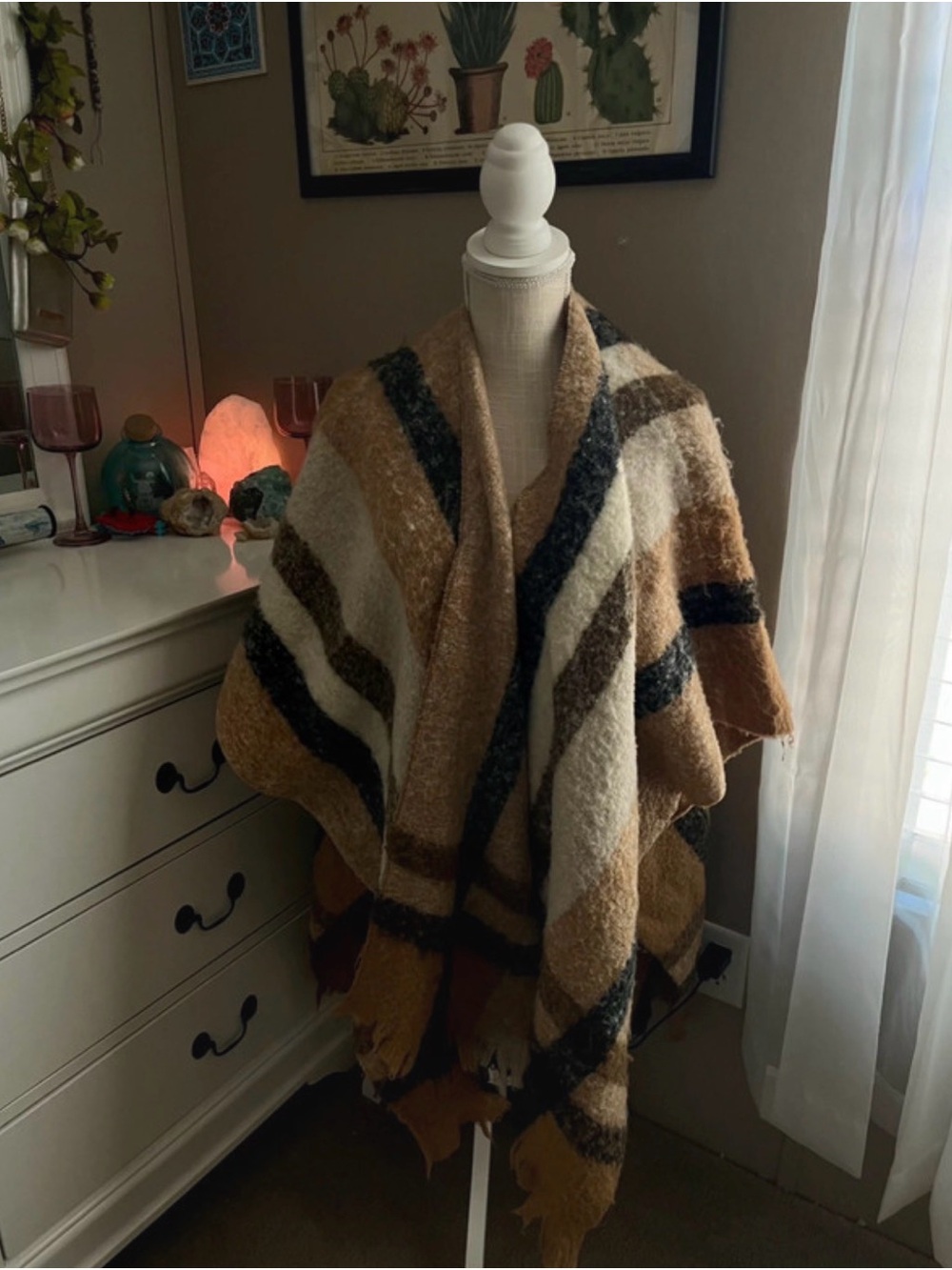 Nine West Brown and Cream Textured Knit Top